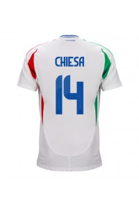 Italië Federico Chiesa #14 Voetbaltruitje Uit tenue EK 2024 Korte Mouw